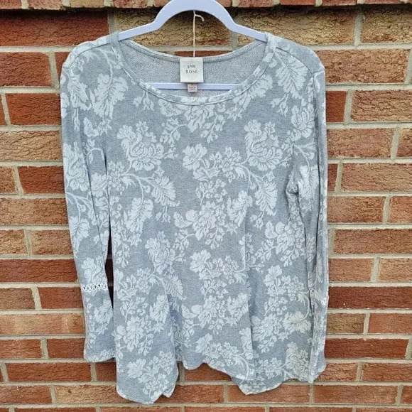 Knox Rose Grey Tunic Pull Over Sweater Women's Size Small Long Sleeve - Picture 1 of 7